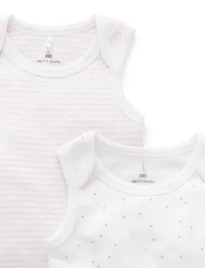 2 Pack Singlet Bodysuit Pale Pink Pack