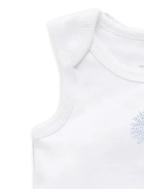 2 Pack Singlet Bodysuit White/Pale Blue