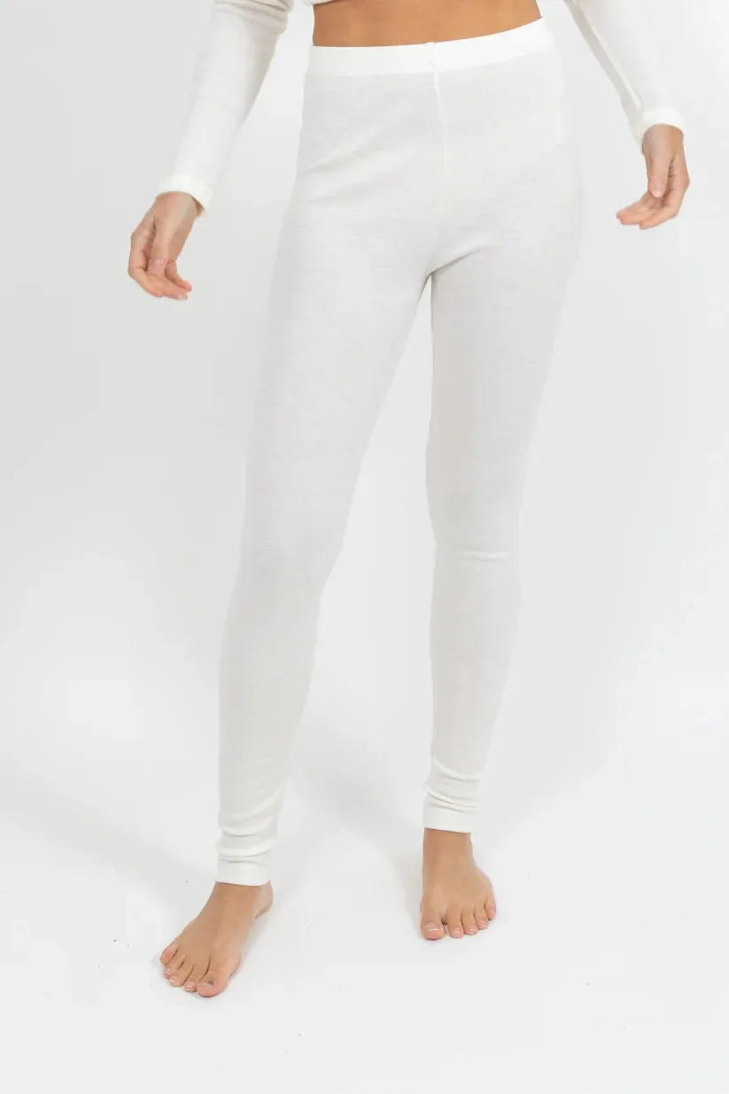 240Gsm Merino Wool Legging - Ivory