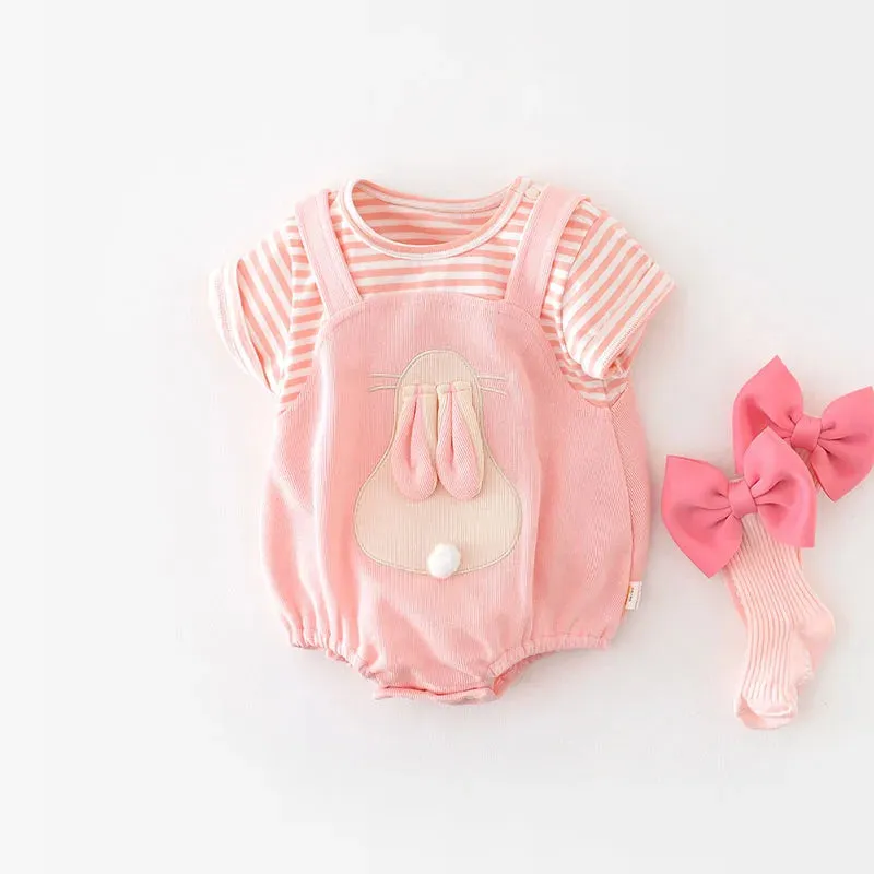 2pcs Baby Girls Bunny Jumpsuits