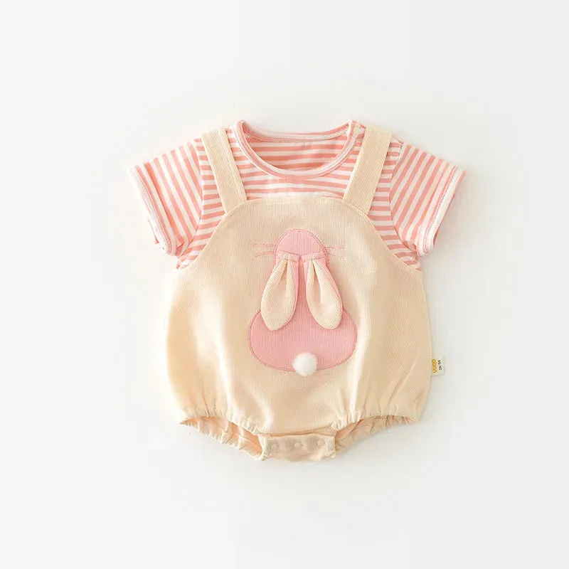2pcs Baby Girls Bunny Jumpsuits