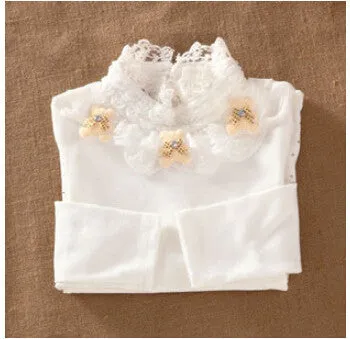 3-12T Kids Girl Sweater Fashion Lace Sweater Children Cotton Cardigan Baby Outerwear Girls Knitwear Clothes