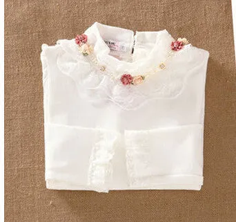 3-12T Kids Girl Sweater Fashion Lace Sweater Children Cotton Cardigan Baby Outerwear Girls Knitwear Clothes