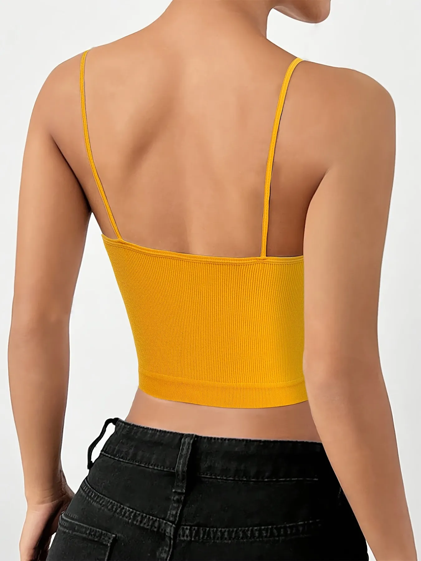 4-Pack Women's Polyamide Strapless Boho Knit Camisoles - Solid Color, Elastic, No Padding
