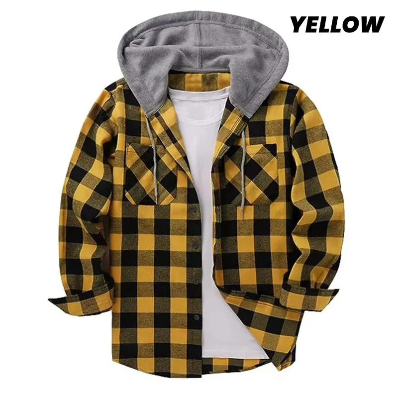 🔥50%OFF Christmas Sale🔥Men's Versatile Hooded Plaid Flannel Shirt