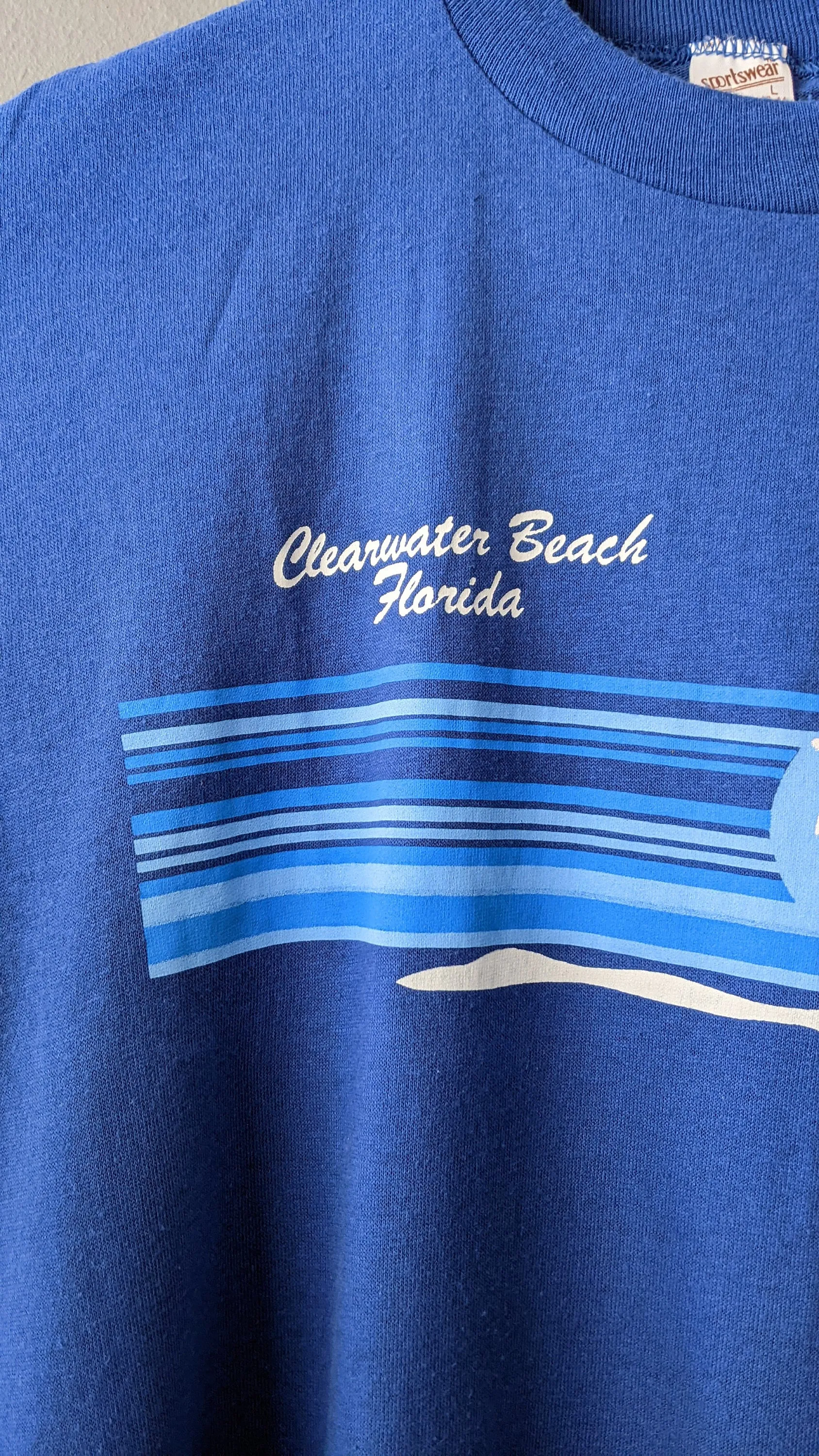 80s Clearwater Beach Florida T-Shirt by Sunshine Coverups, Size Medium