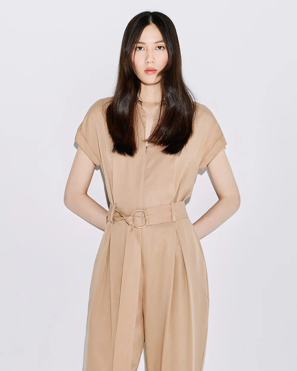 Access Fashion Tapered Leg Belted Jumpsuit