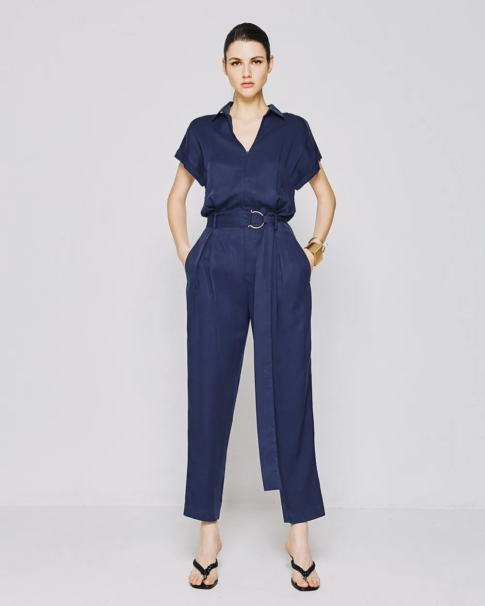 Access Fashion Tapered Leg Belted Jumpsuit