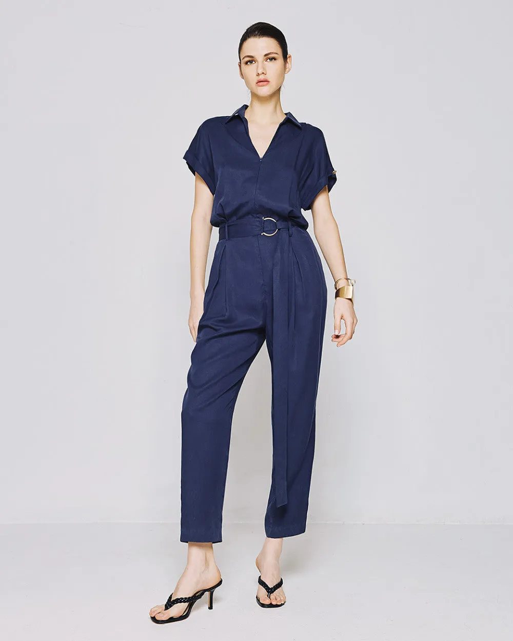 Access Fashion Tapered Leg Belted Jumpsuit
