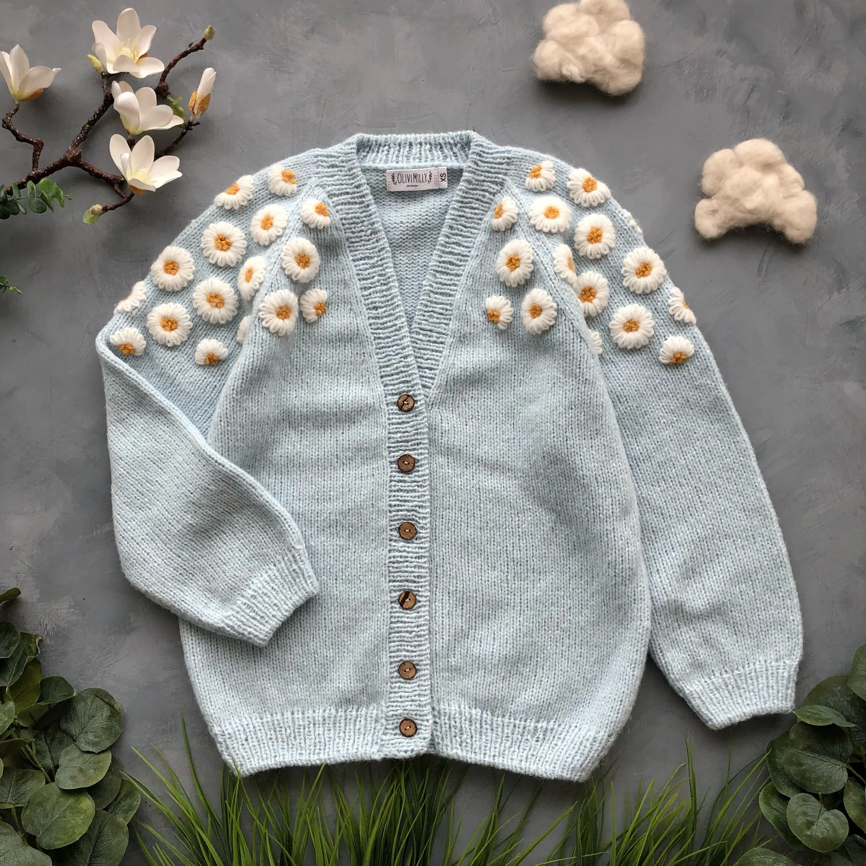 Adult Chamomile cardigan | Blue