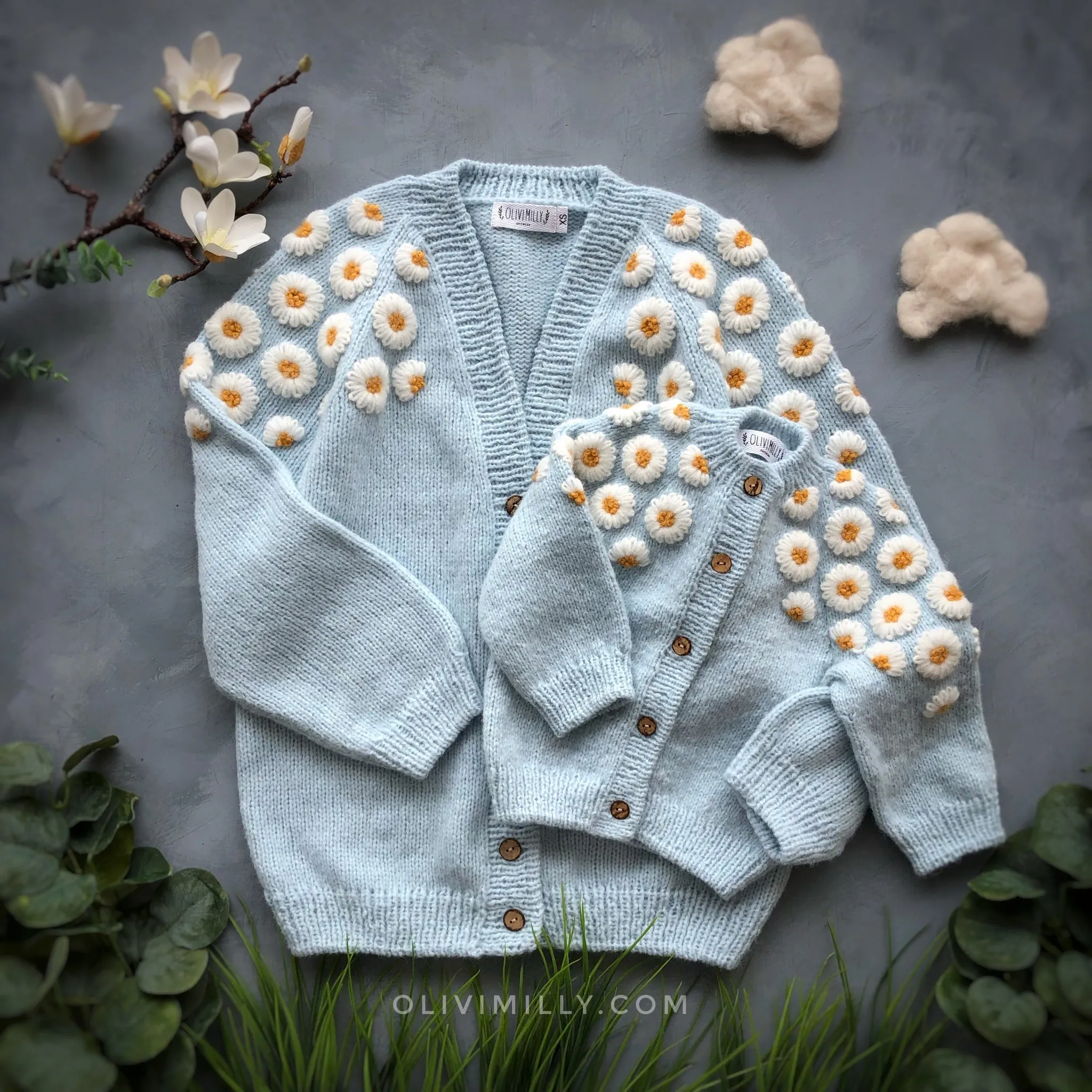 Adult Chamomile cardigan | Blue
