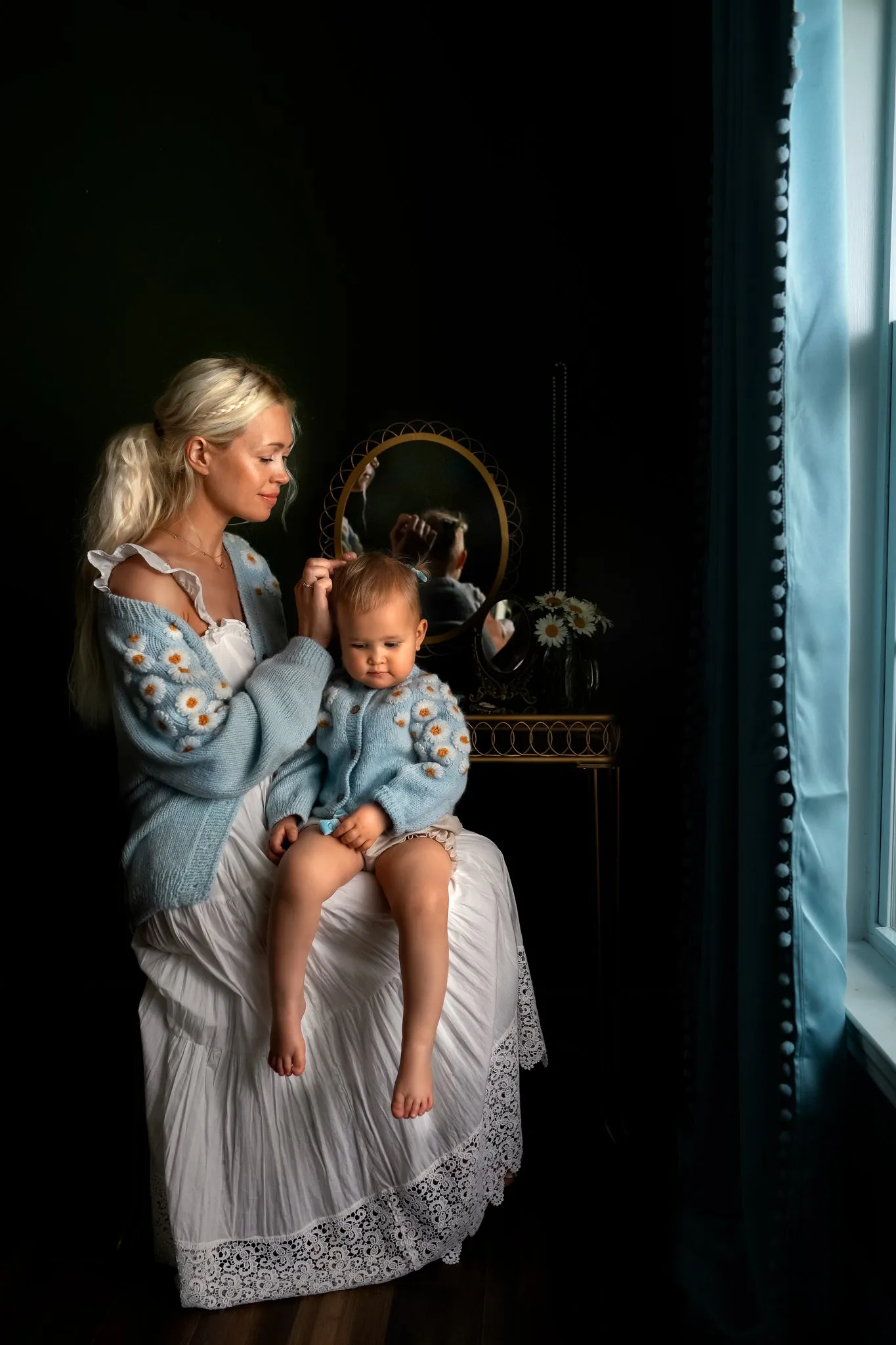 Adult Chamomile cardigan | Blue