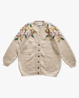 Adult Flower Rain cardigan | Wheat