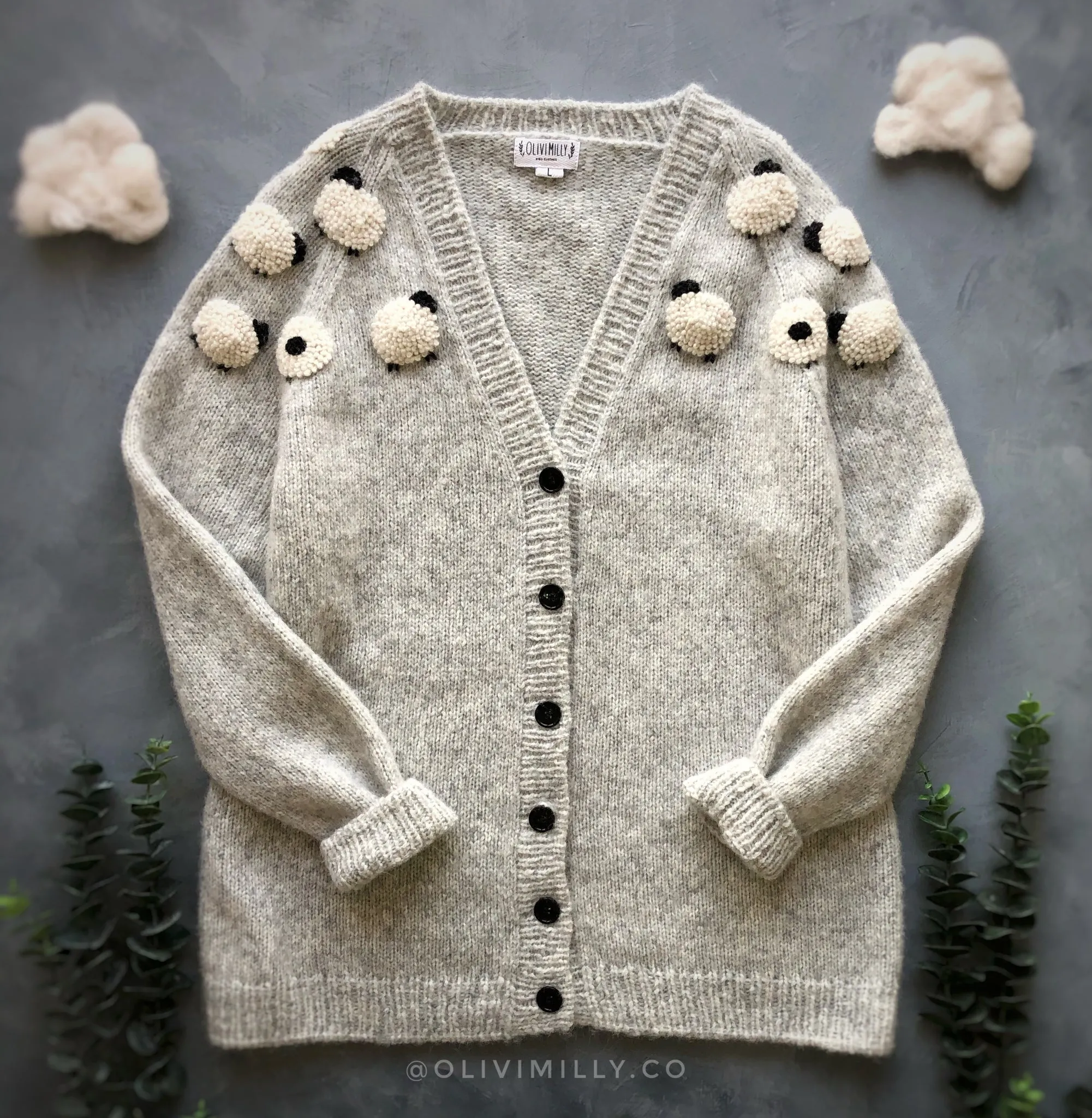 Adult Sheeps cardigan | Light grey