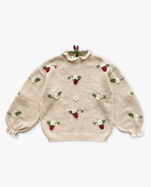 Adult Strawberries pullover | Wheat