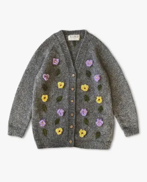 Adult Violets cardigan | Dark Grey