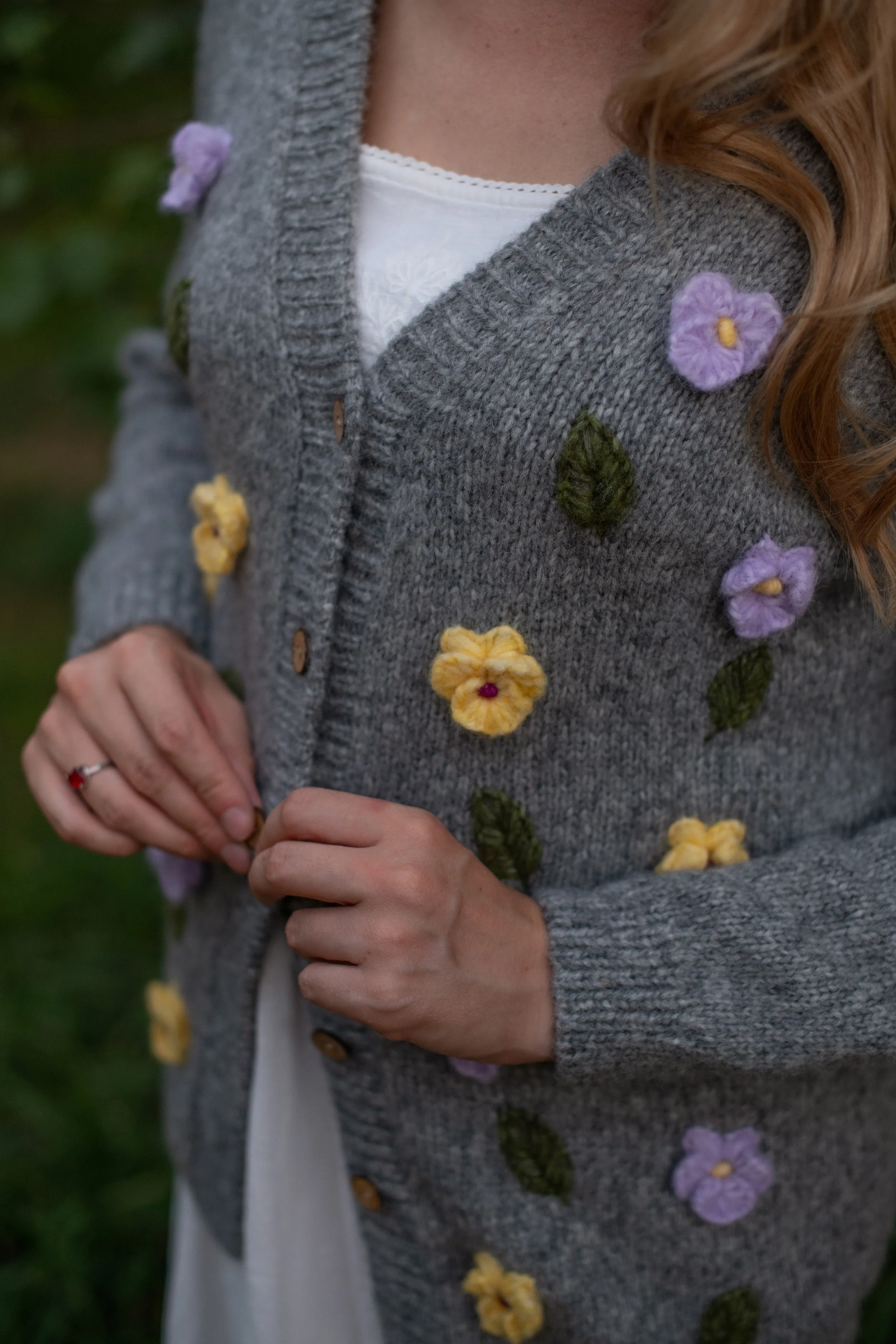 Adult Violets cardigan | Dark Grey