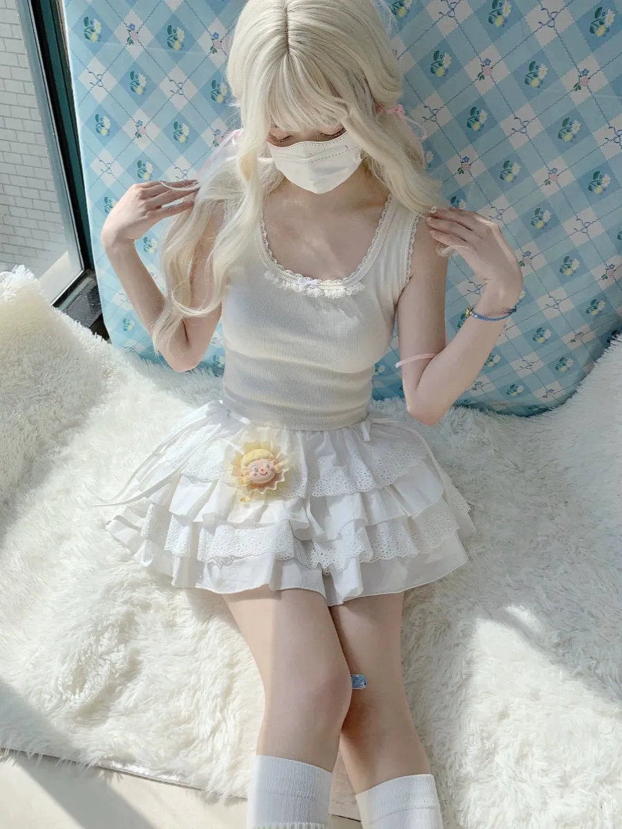 Angelic Lace Ruffle Skirt