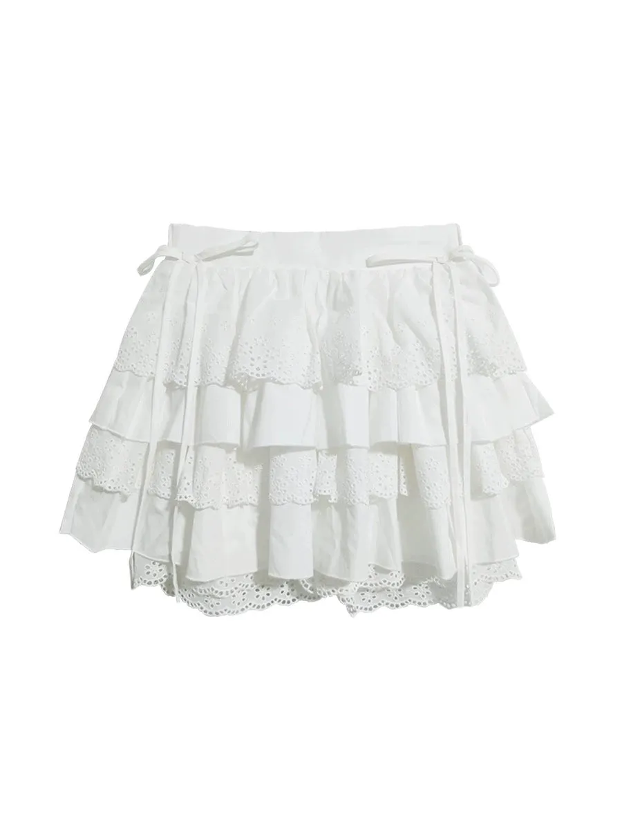 Angelic Lace Ruffle Skirt