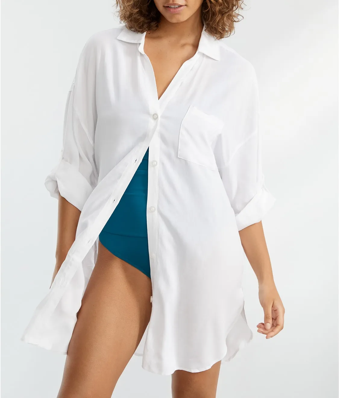 Anne Cole Boyfriend Button Down Cover-up