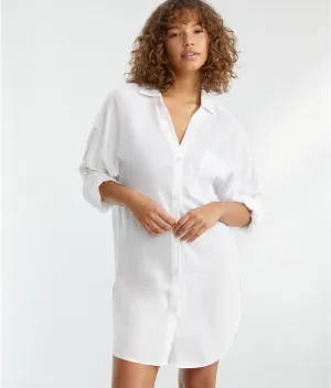 Anne Cole Boyfriend Button Down Cover-up