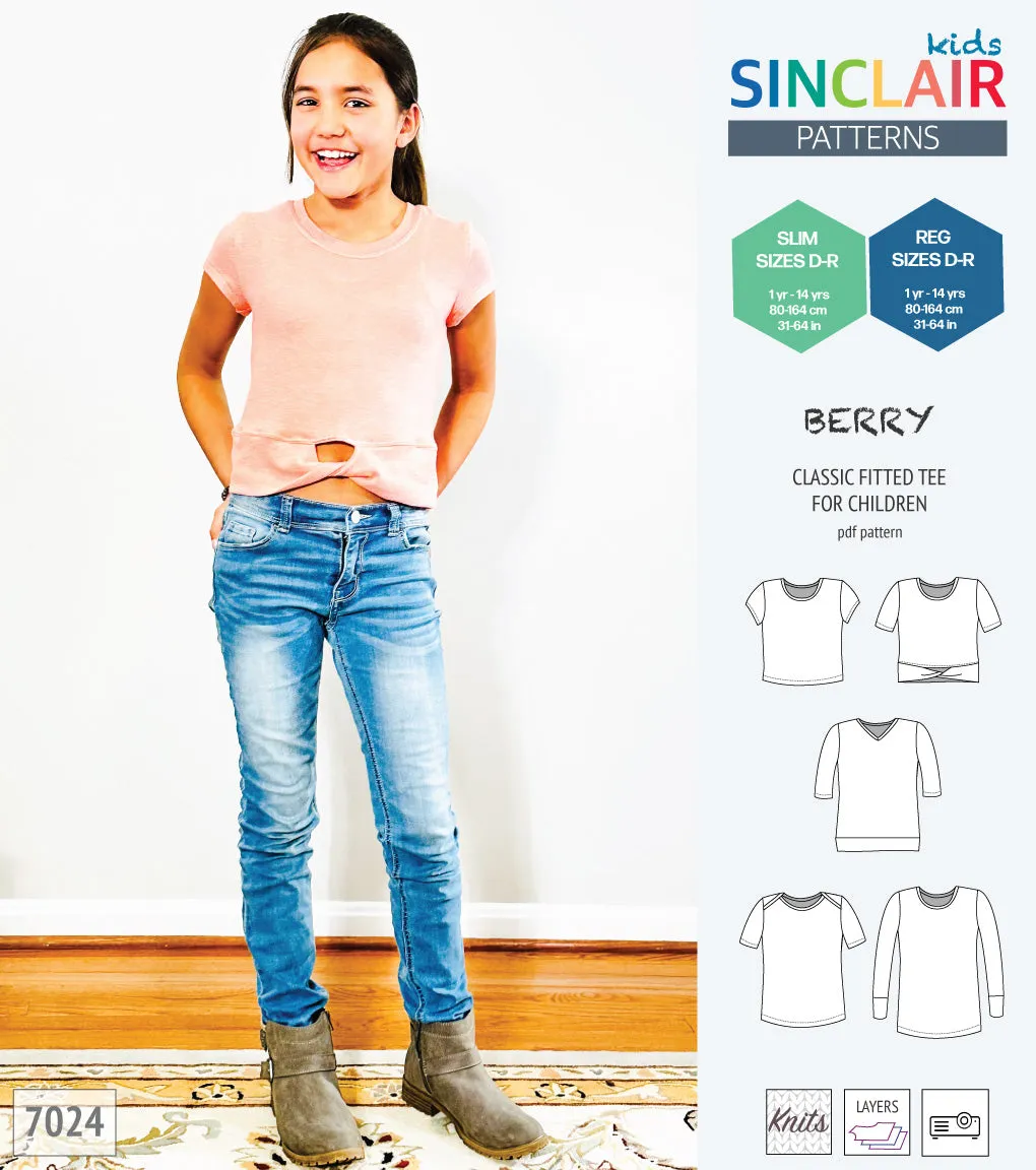 Berry semi fitted tee for children (PDF)