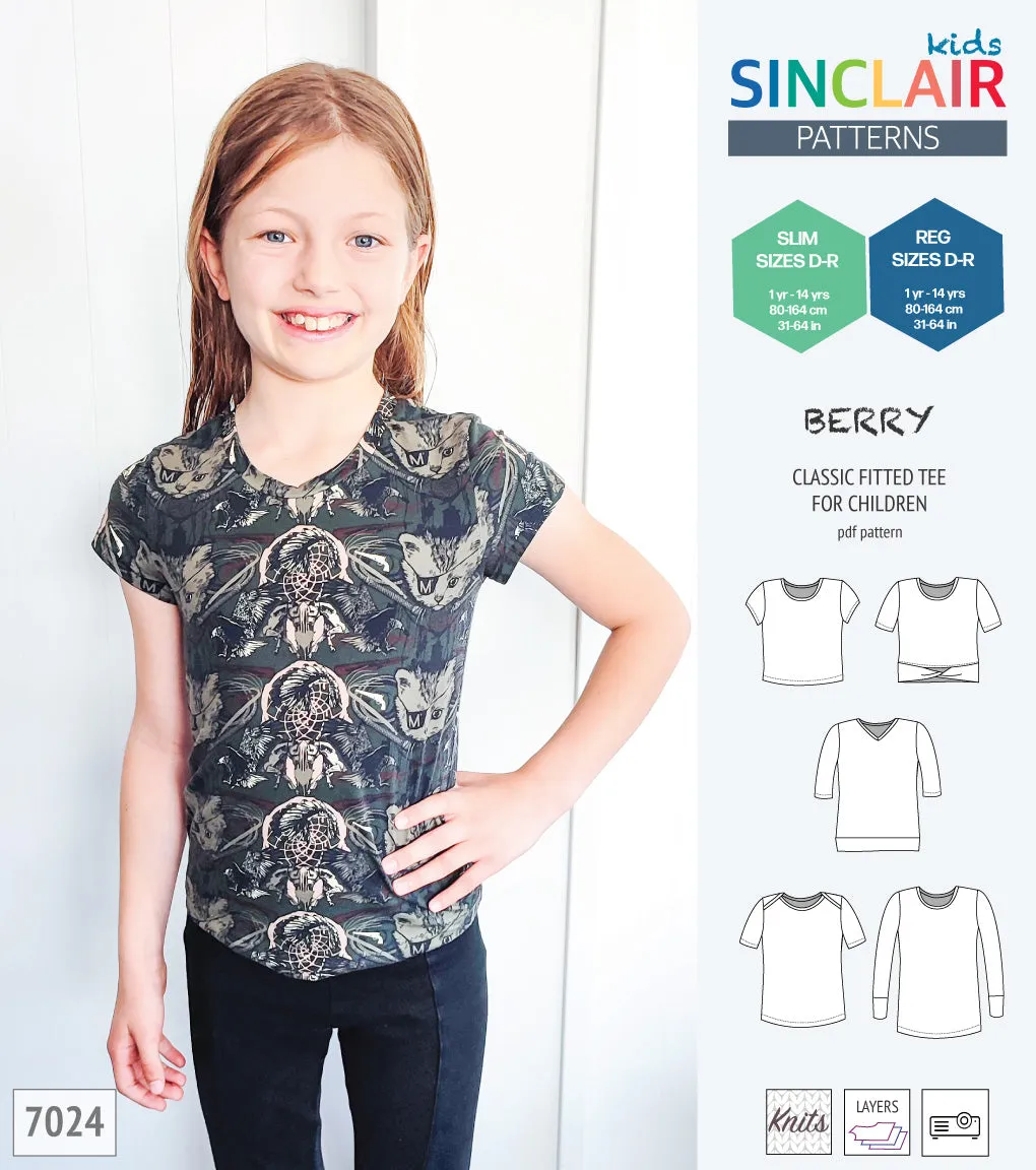 Berry semi fitted tee for children (PDF)
