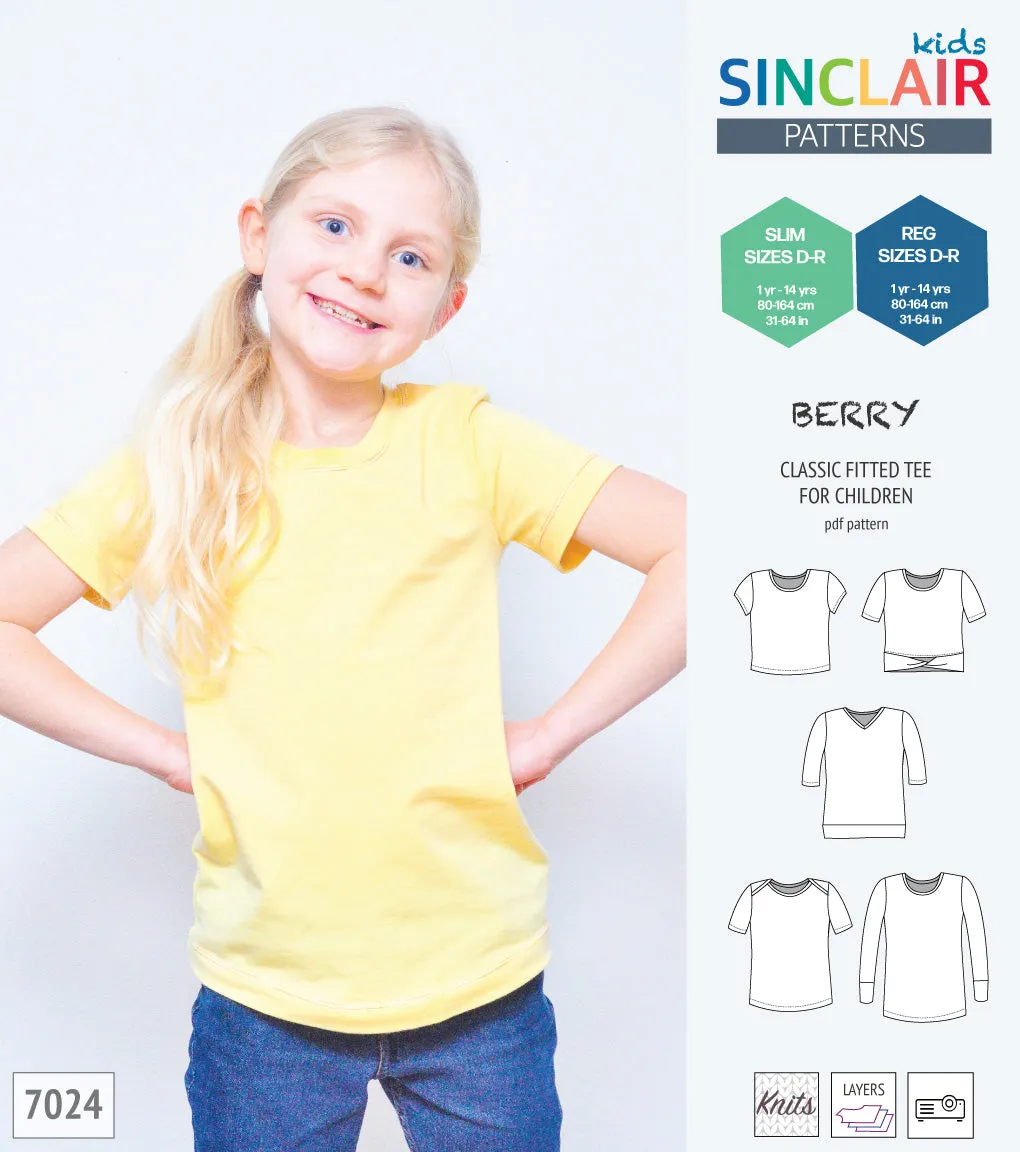 Berry semi fitted tee for children (PDF)