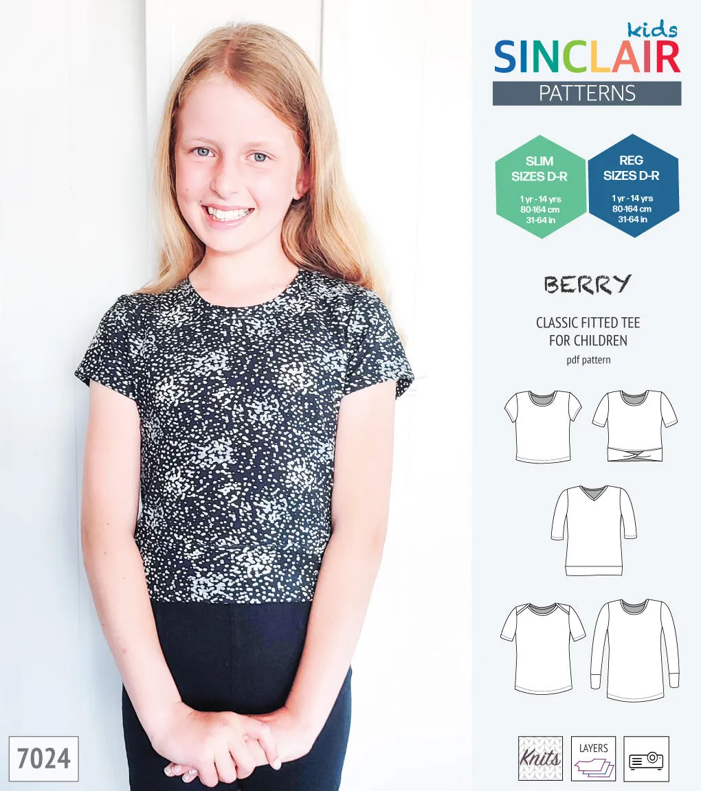 Berry semi fitted tee for children (PDF)