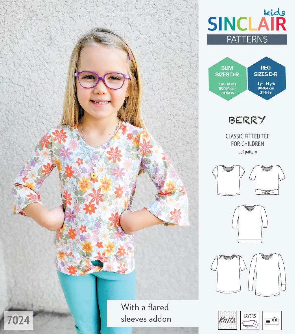 Berry semi fitted tee for children (PDF)
