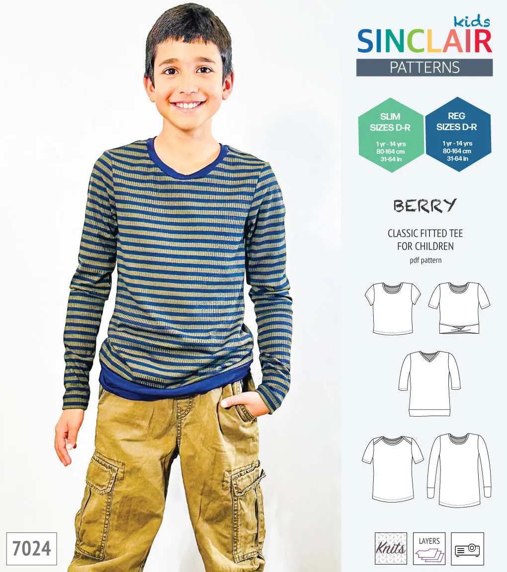 Berry semi fitted tee for children (PDF)