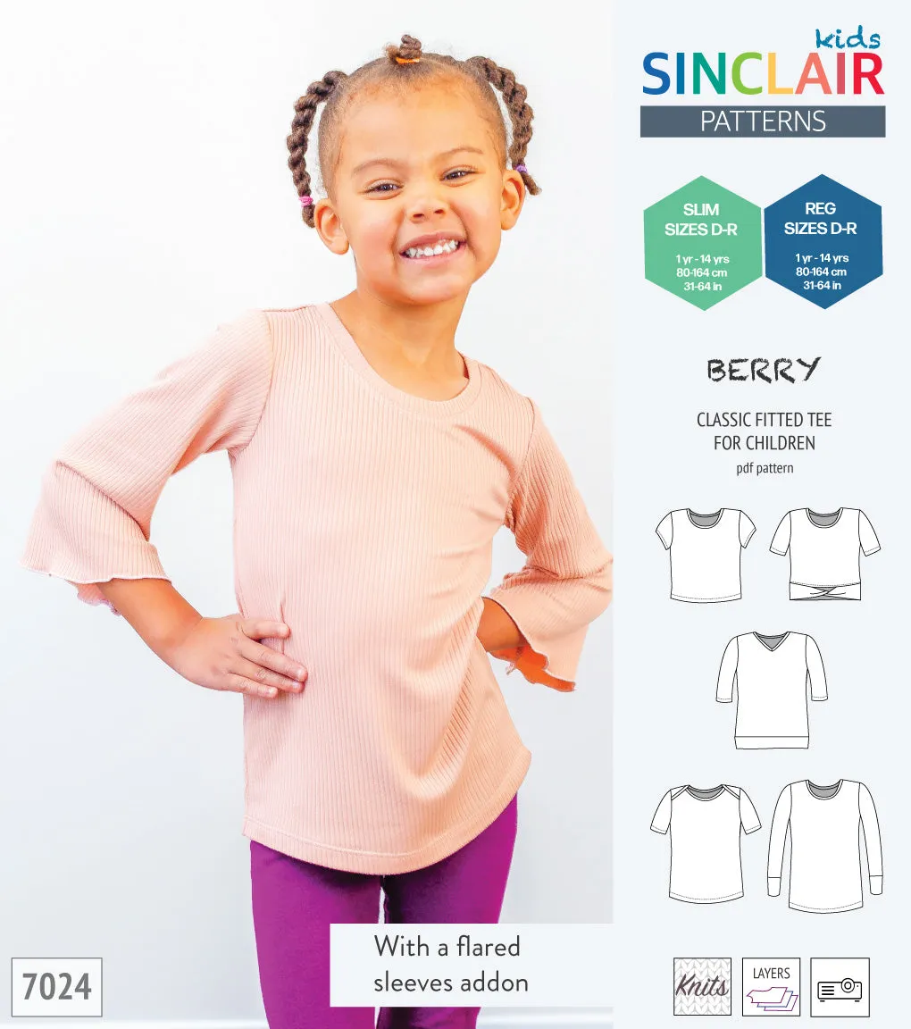 Berry semi fitted tee for children (PDF)