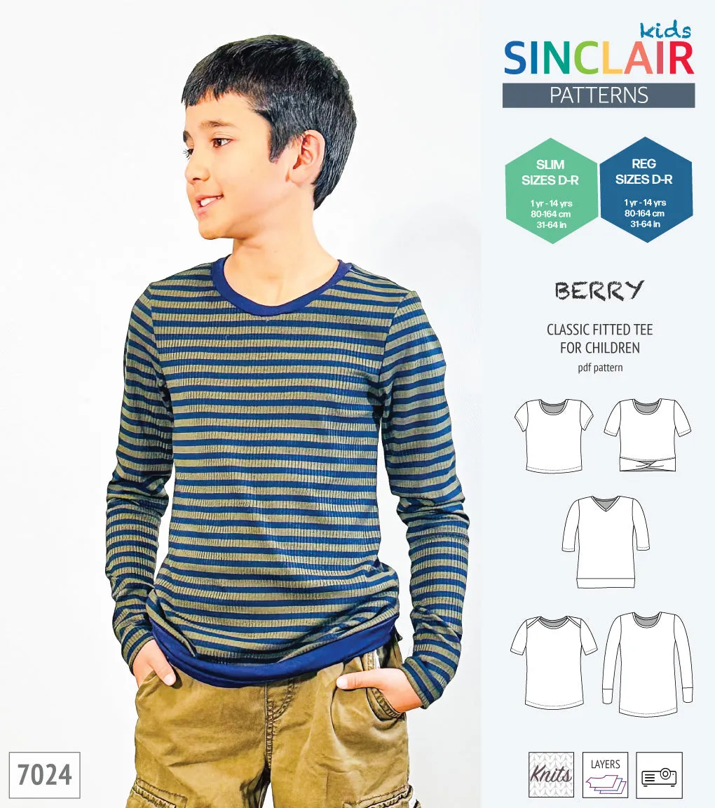 Berry semi fitted tee for children (PDF)