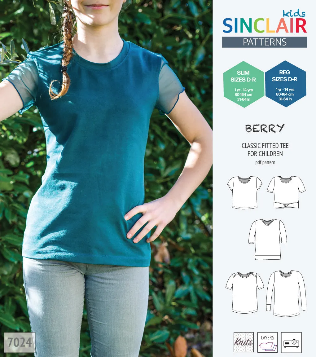 Berry semi fitted tee for children (PDF)
