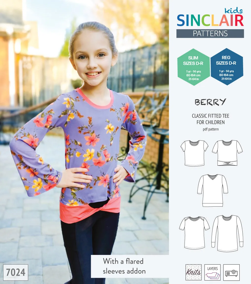 Berry semi fitted tee for children (PDF)