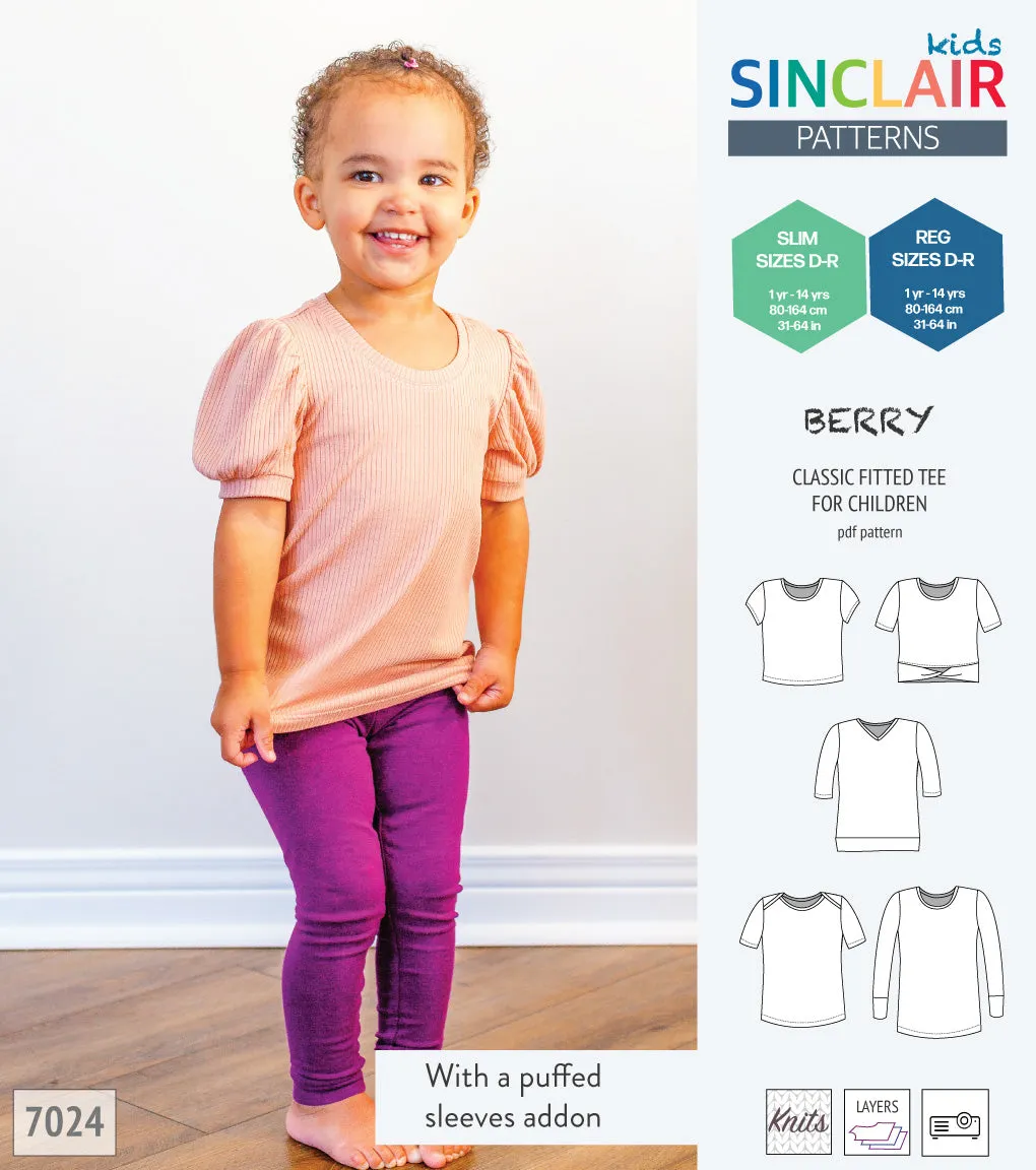 Berry semi fitted tee for children (PDF)