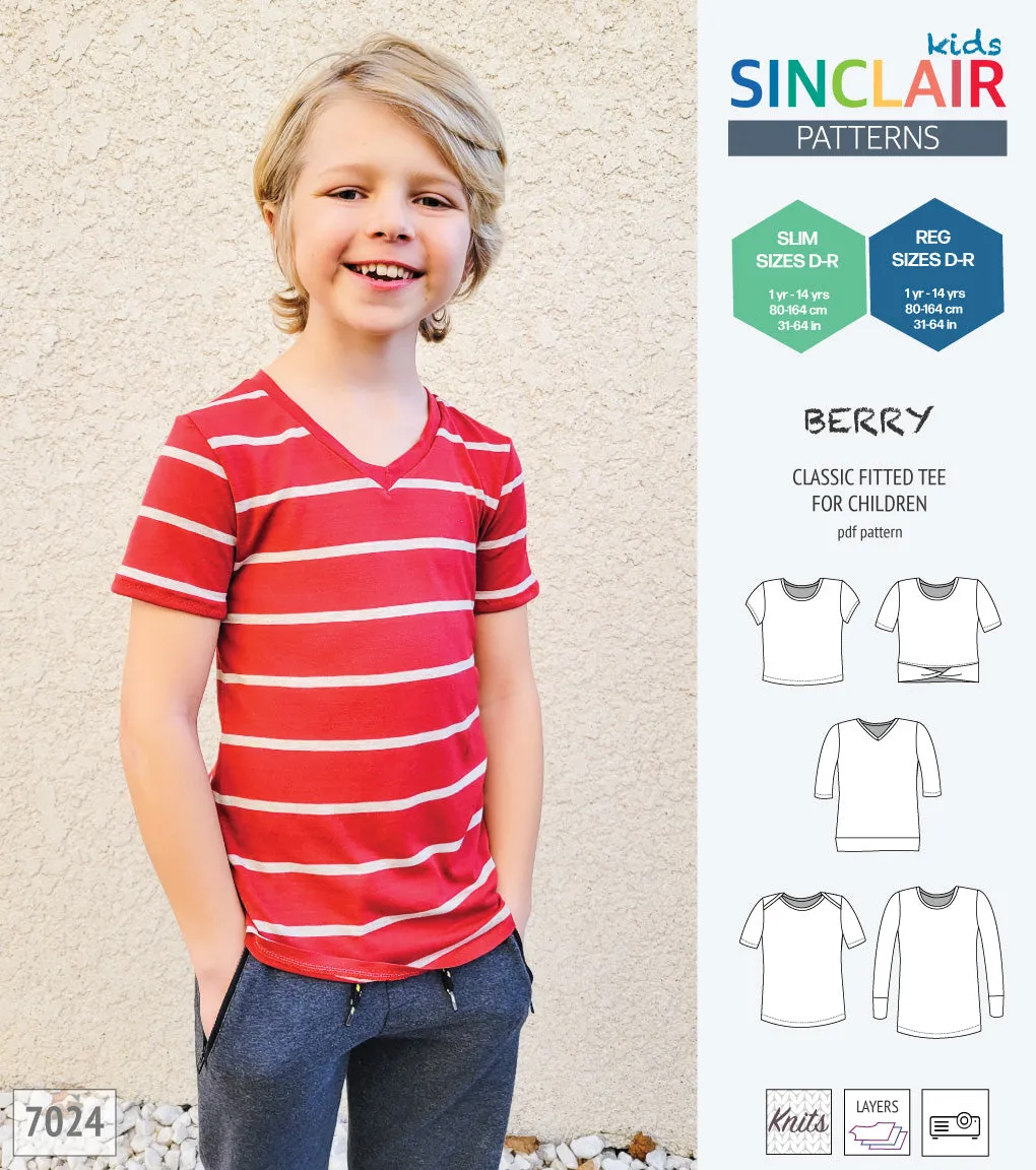Berry semi fitted tee for children (PDF)
