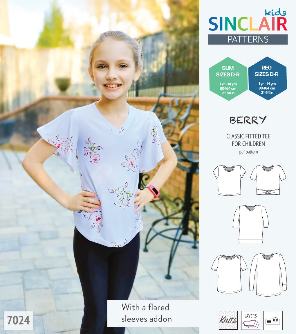 Berry semi fitted tee for children (PDF)