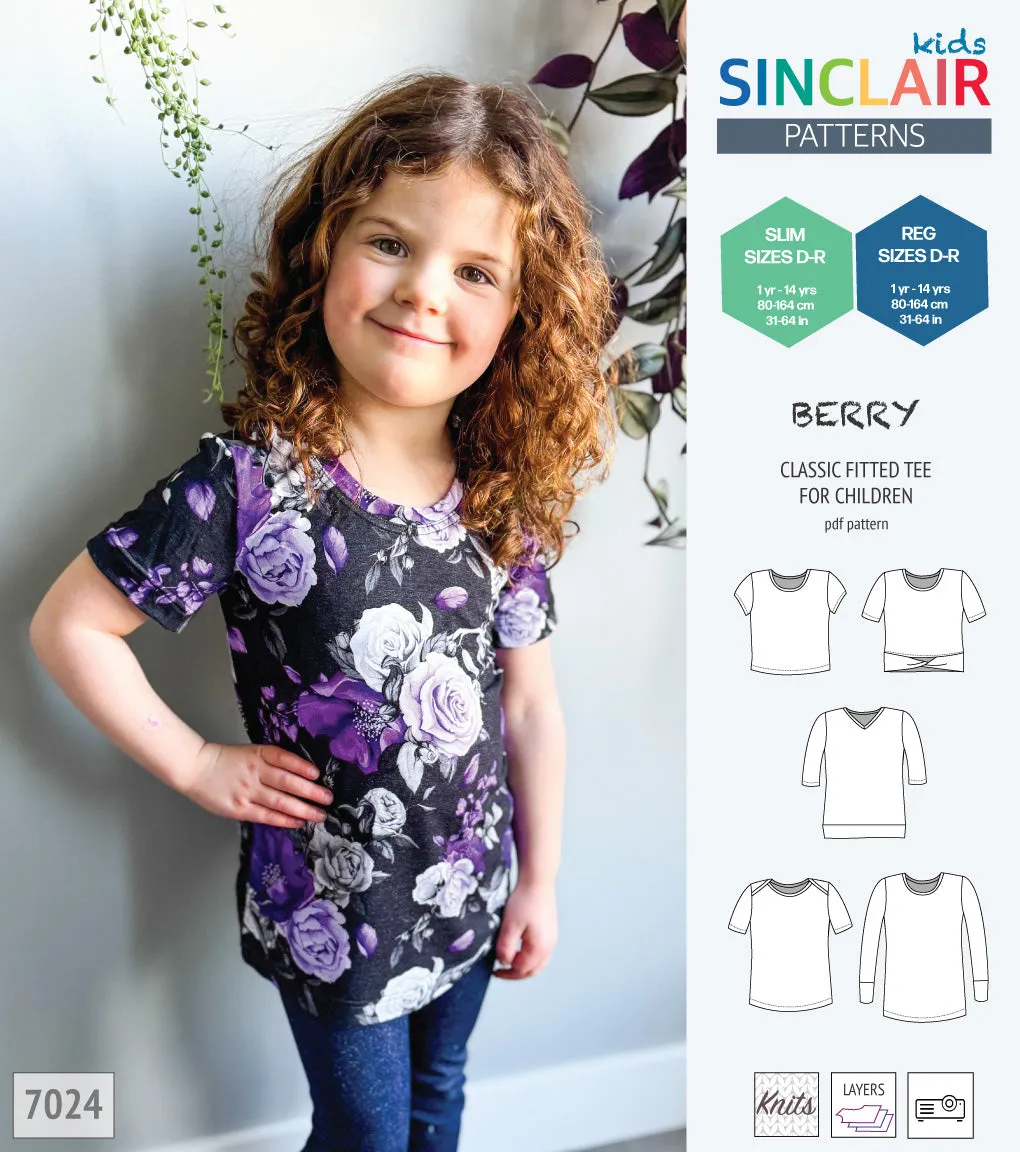 Berry semi fitted tee for children (PDF)