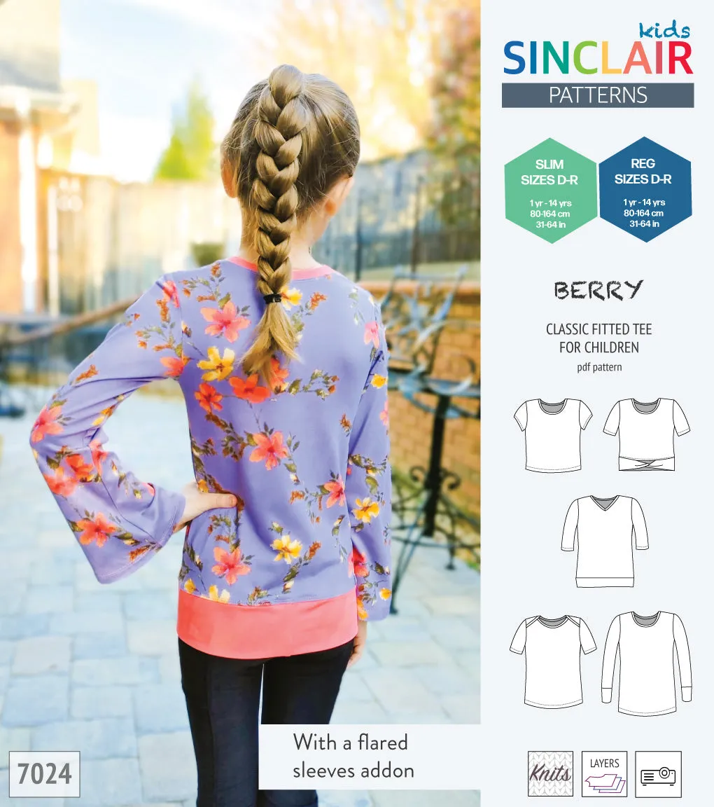 Berry semi fitted tee for children (PDF)