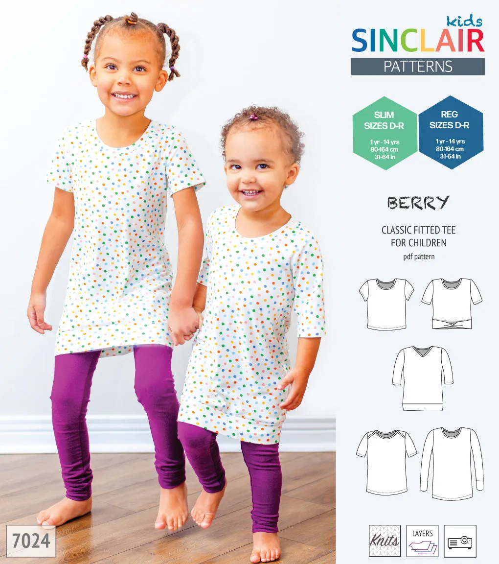 Berry semi fitted tee for children (PDF)