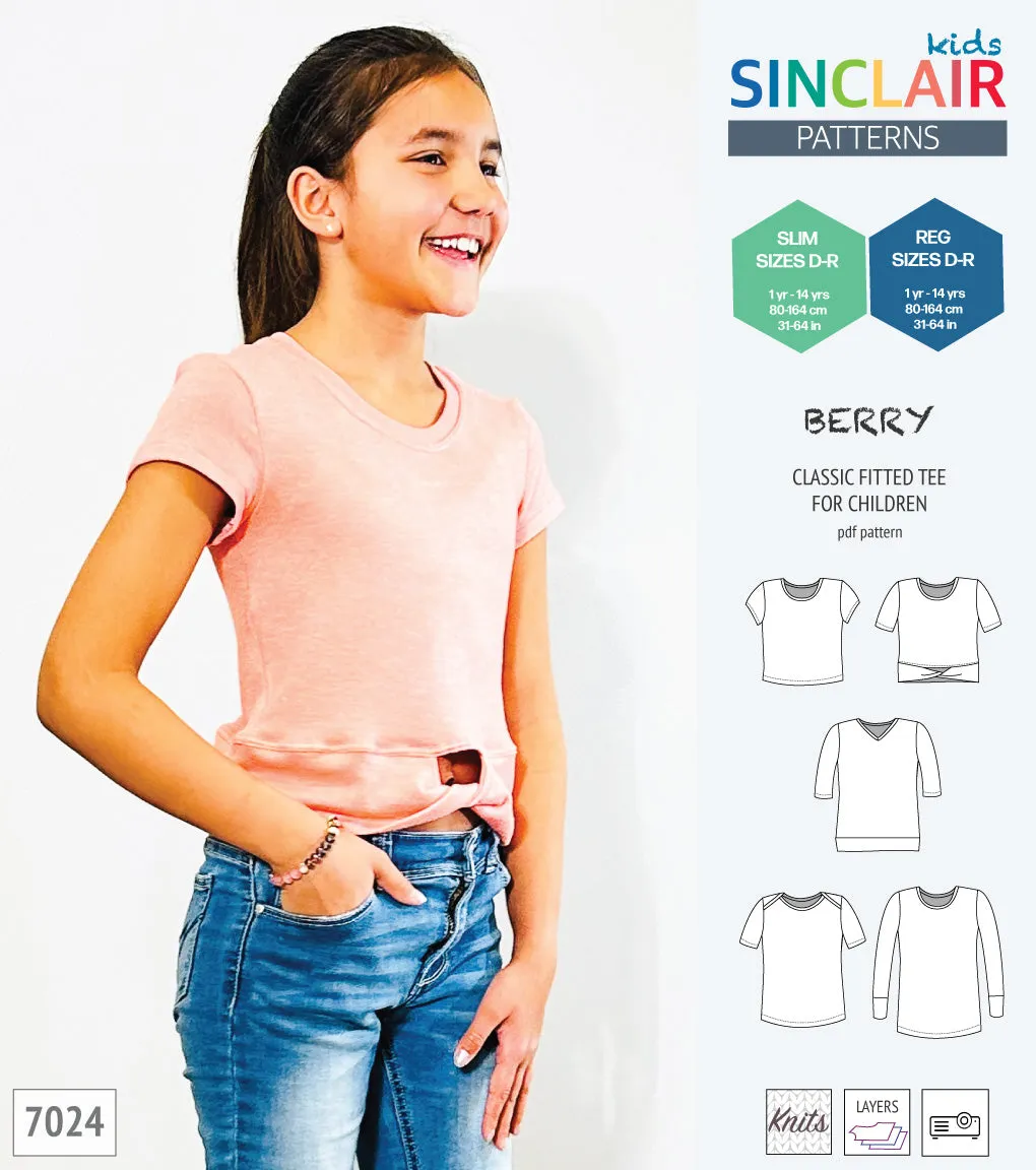 Berry semi fitted tee for children (PDF)