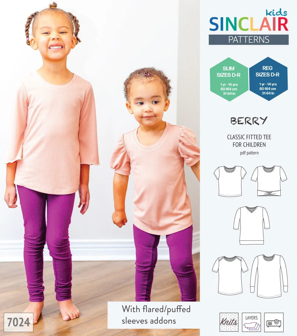 Berry semi fitted tee for children (PDF)