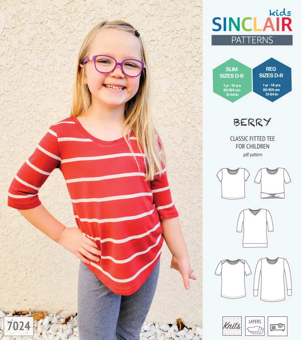 Berry semi fitted tee for children (PDF)
