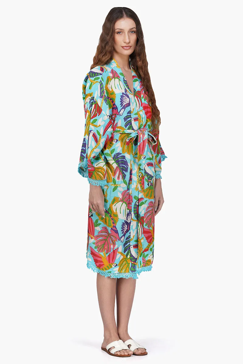 Bird Melody Blue Cover Up