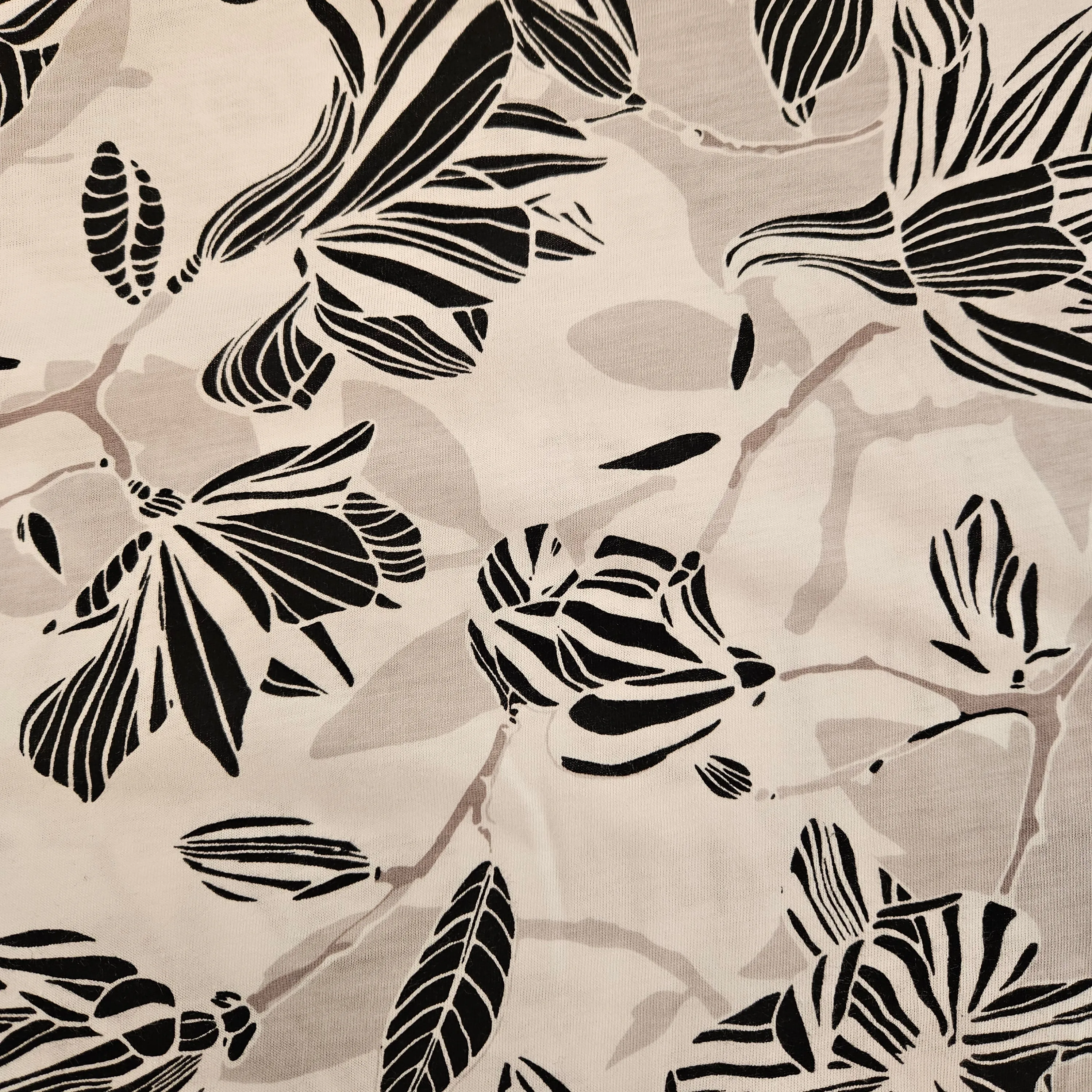 Black and White Floral Jersey
