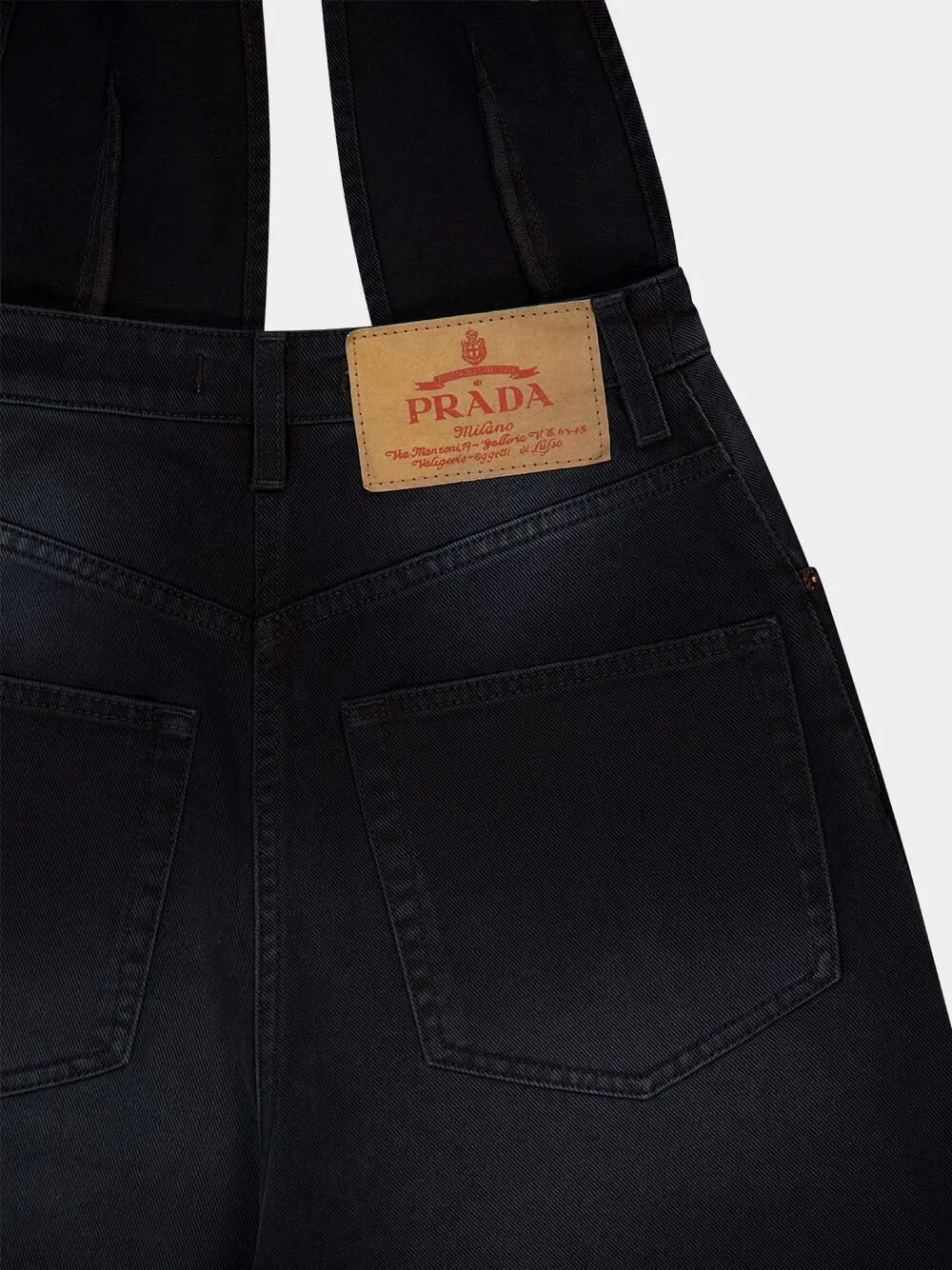 Black Denim Halterneck Jumpsuit