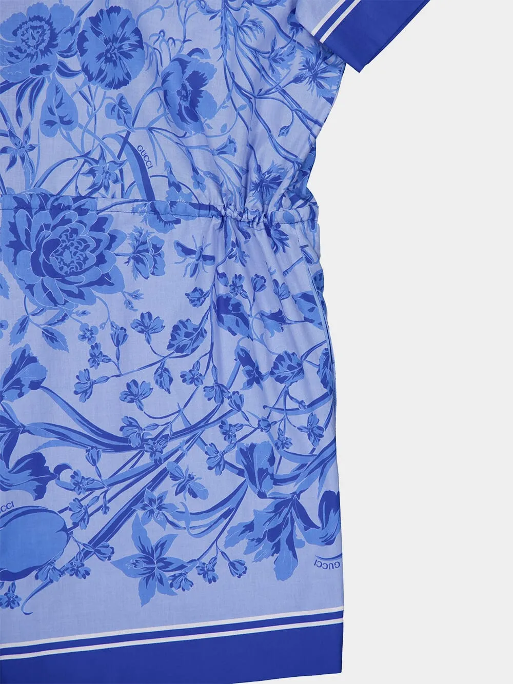 Blue Floral Cotton Jumpsuit