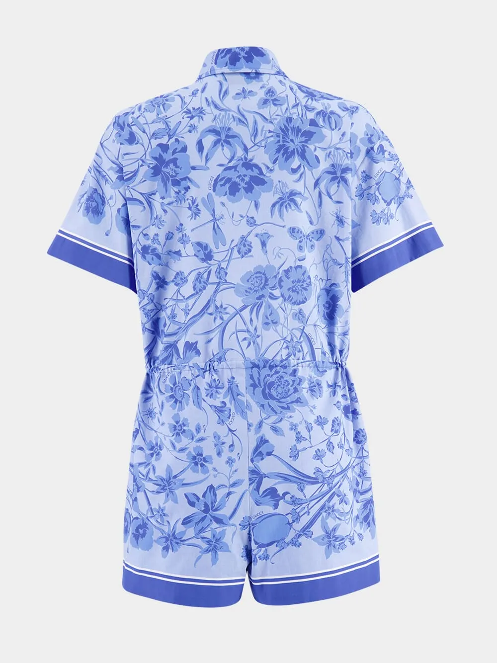 Blue Floral Cotton Jumpsuit