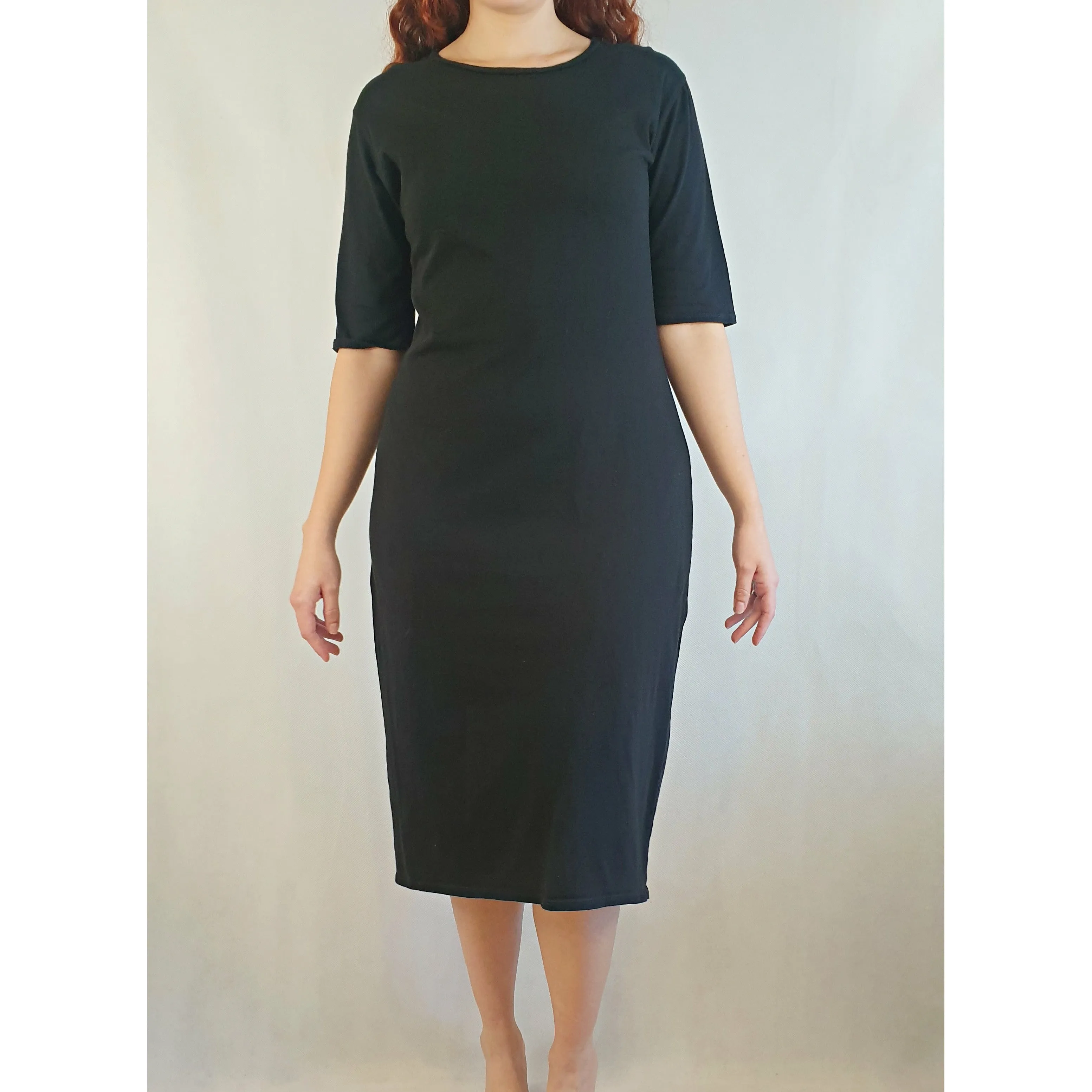 Bul pre-owned black below knee tee shirt dress size 10